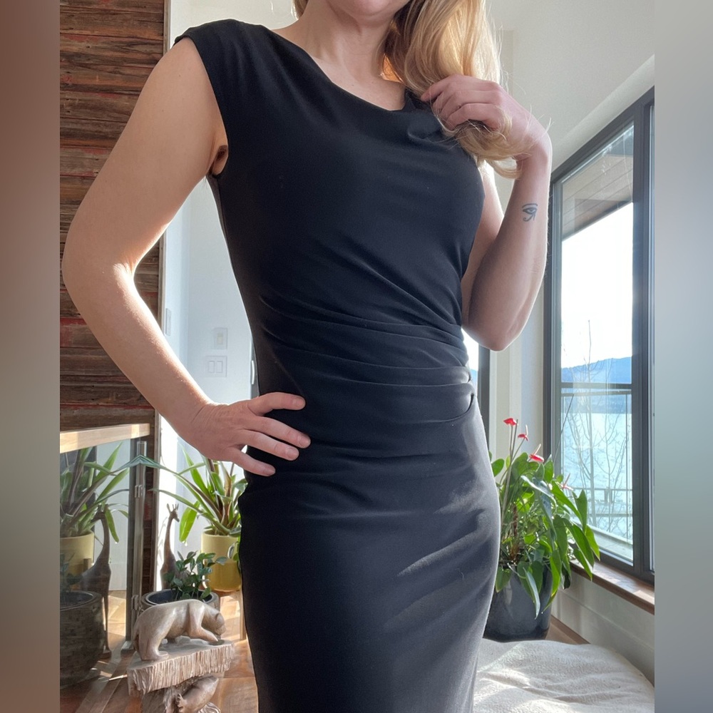 Little black dress SIMONS bodycon ruching Medium